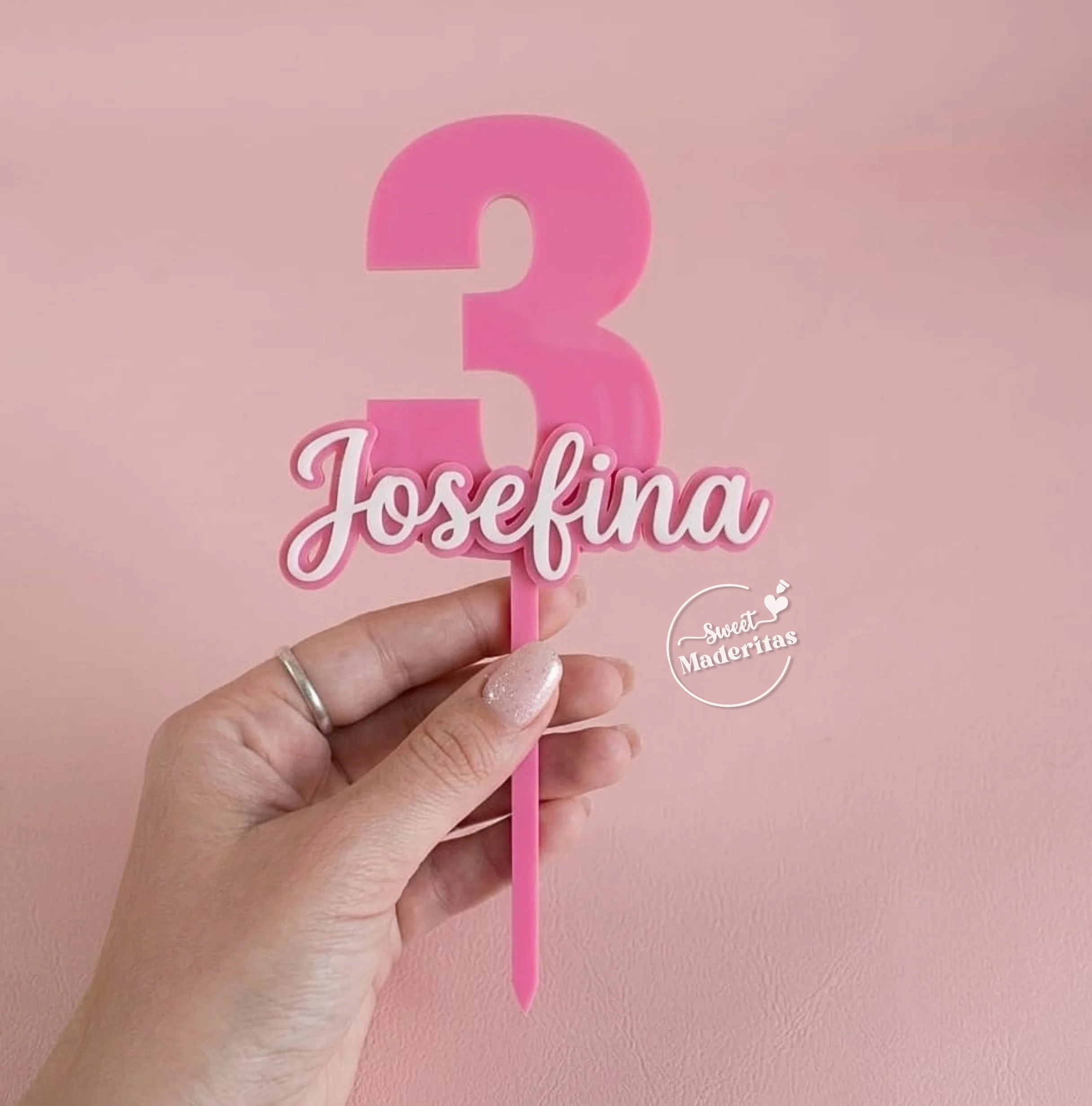 Cake topper Número + Nombre